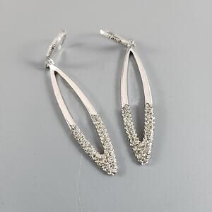 Joan Rivers Italian Inspired Drop Earrings 2" Silvertone - New